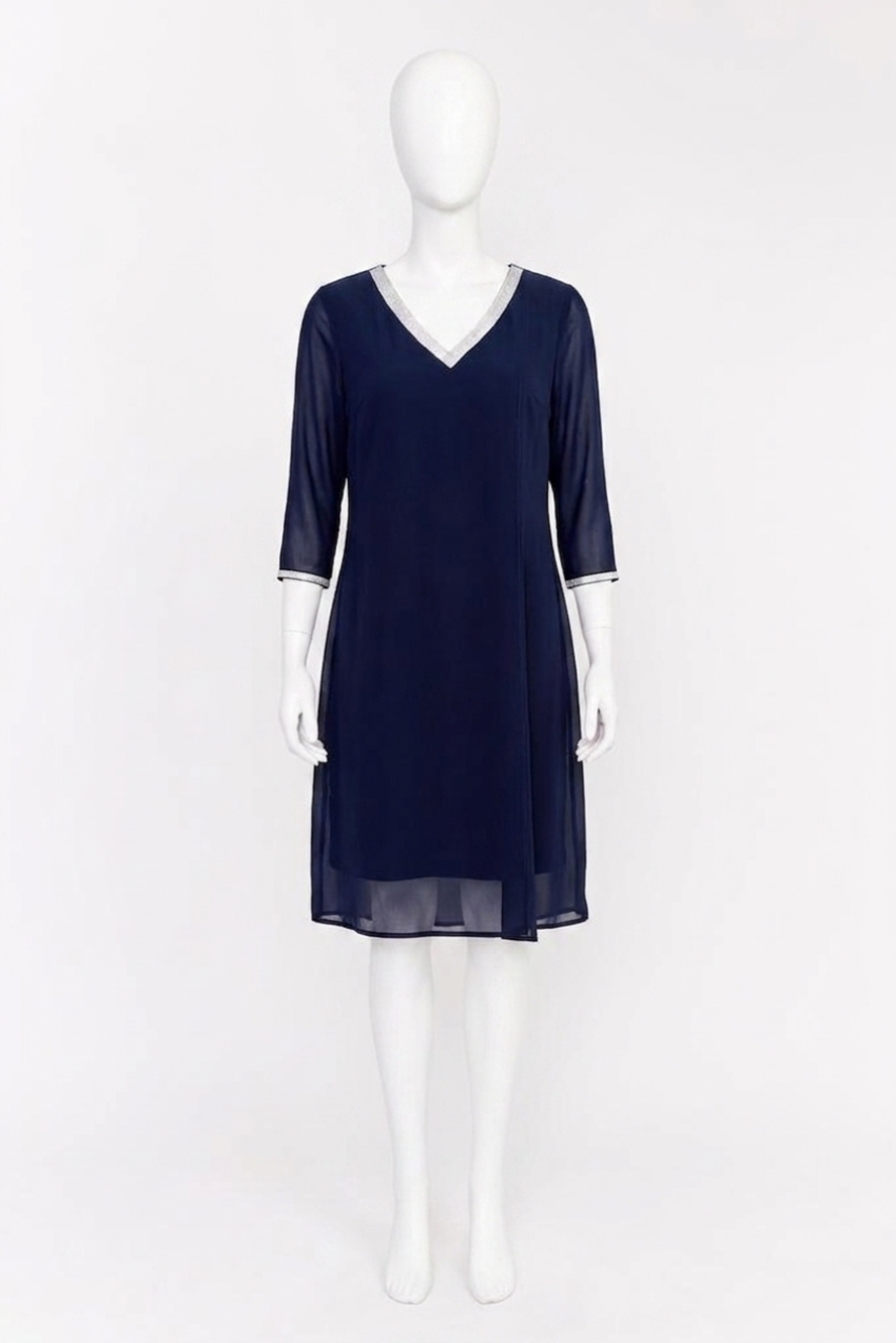 NEW FRANK LYMAN knee-length shift knit dress in midnight